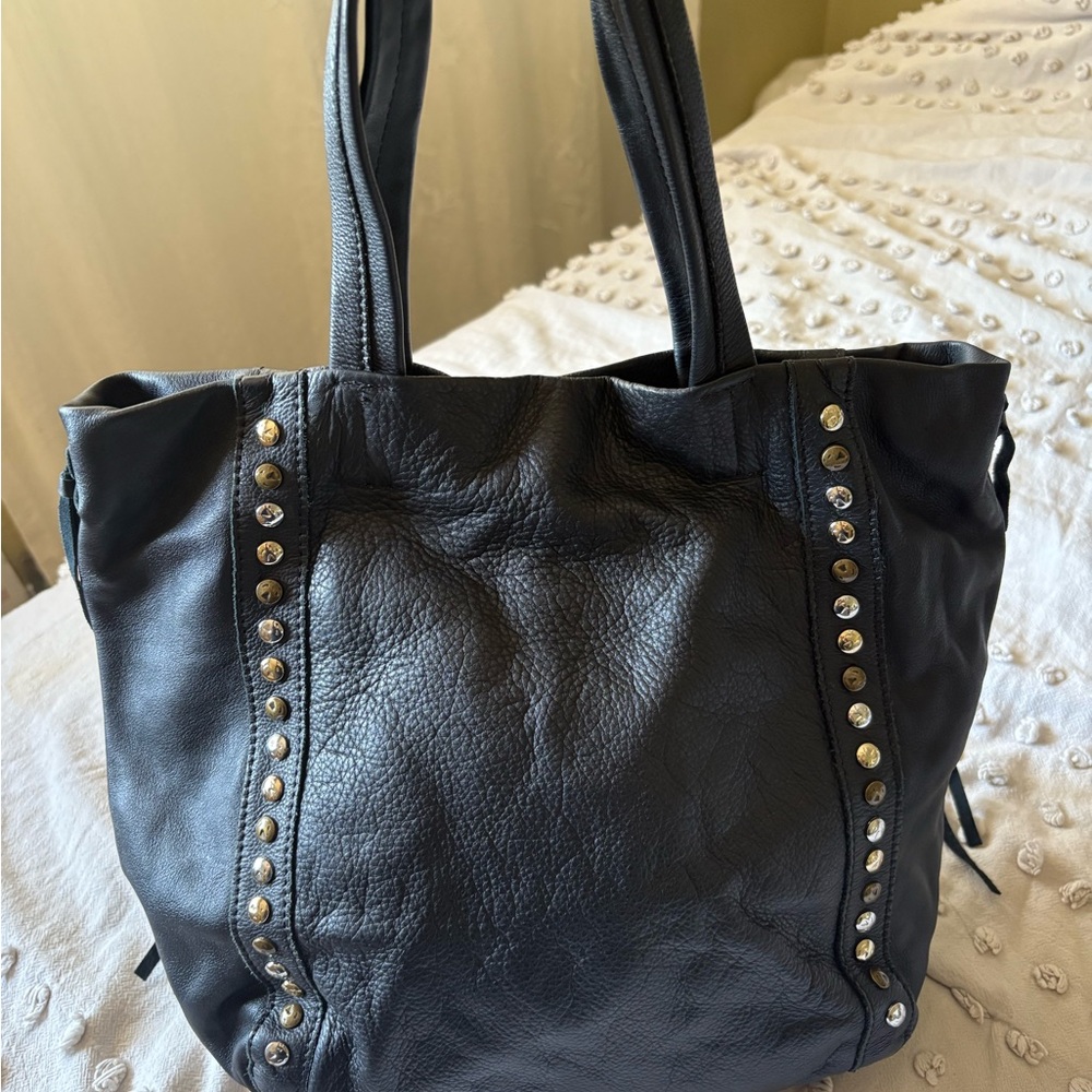 Wilson’s Black Studded Leather Tote Bag